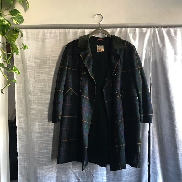 Vintage Atkins Plaid Pea Coat - Picture 7 of 8